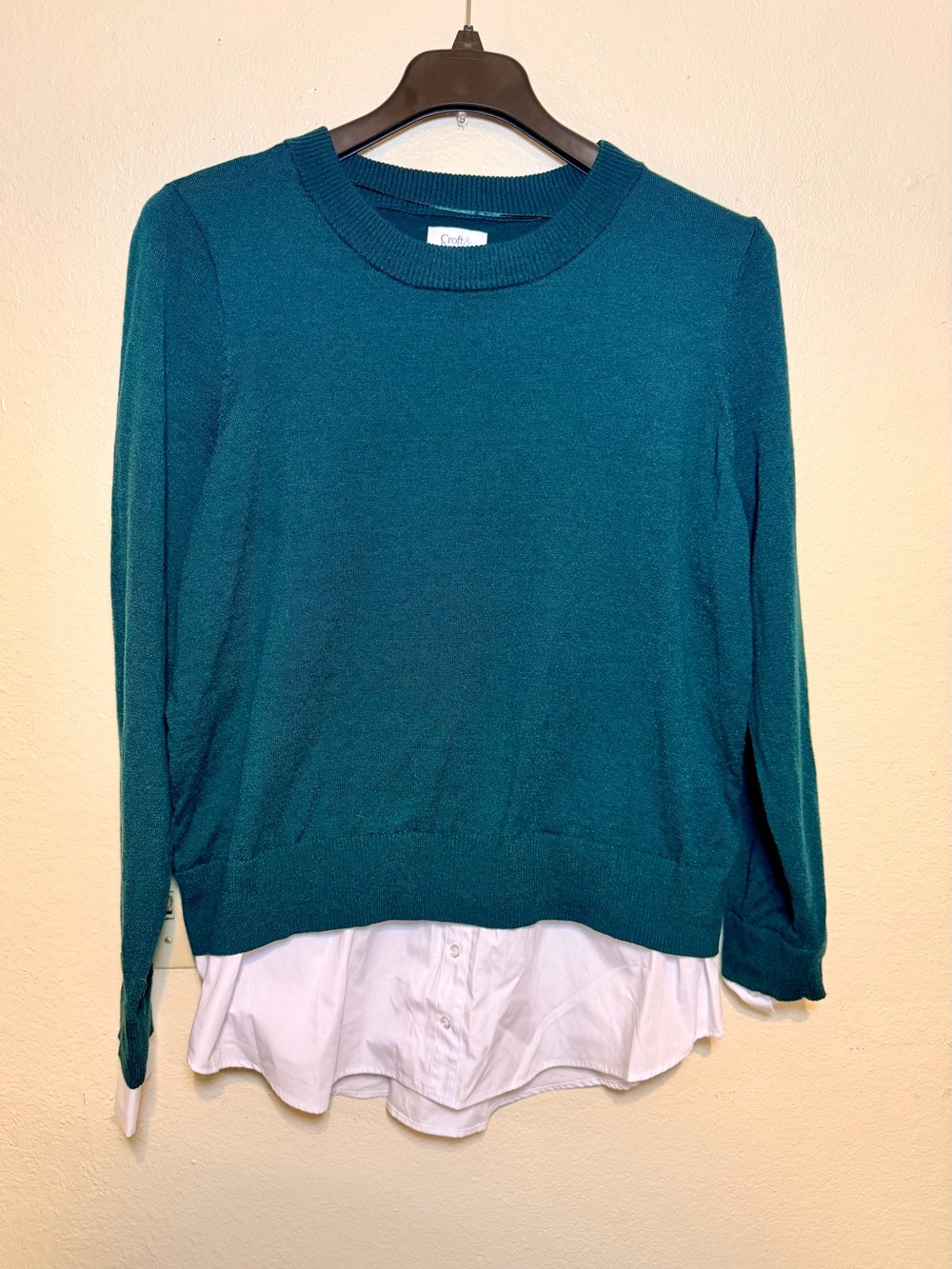 Croft & Barrow Teal Knit Crewneck Sweater